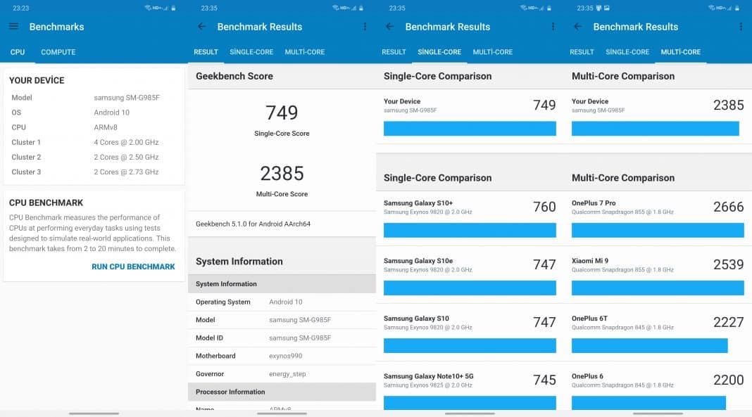 galaxy s20 geekbench 5