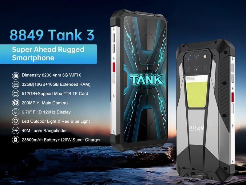 Unihertz Tank 3: 23.800 mAh piliyle ekstrem koşullara dayanıklı telefon