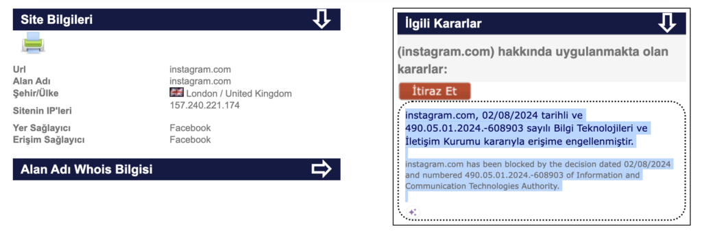 instagram erişim engeli