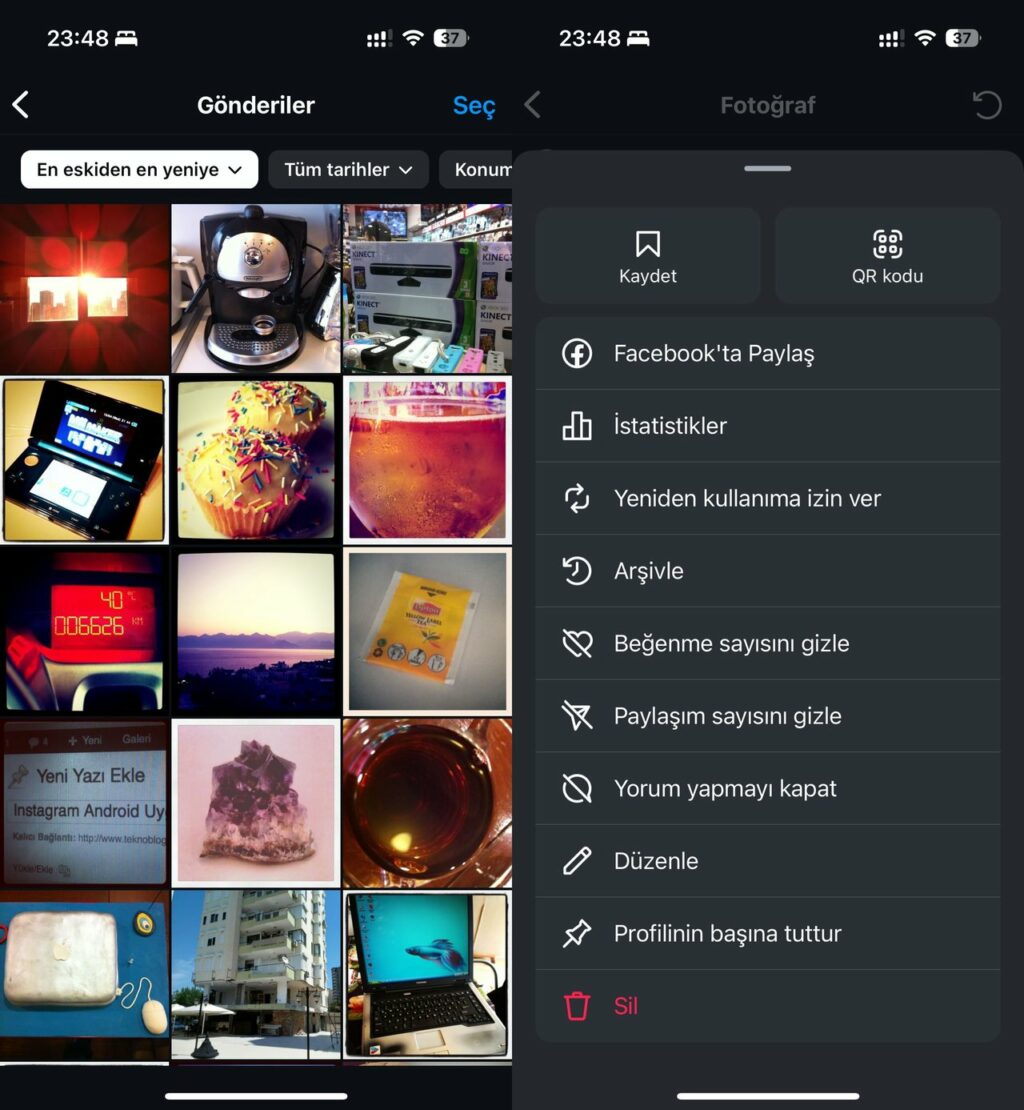 instagram eski paylaşımlar