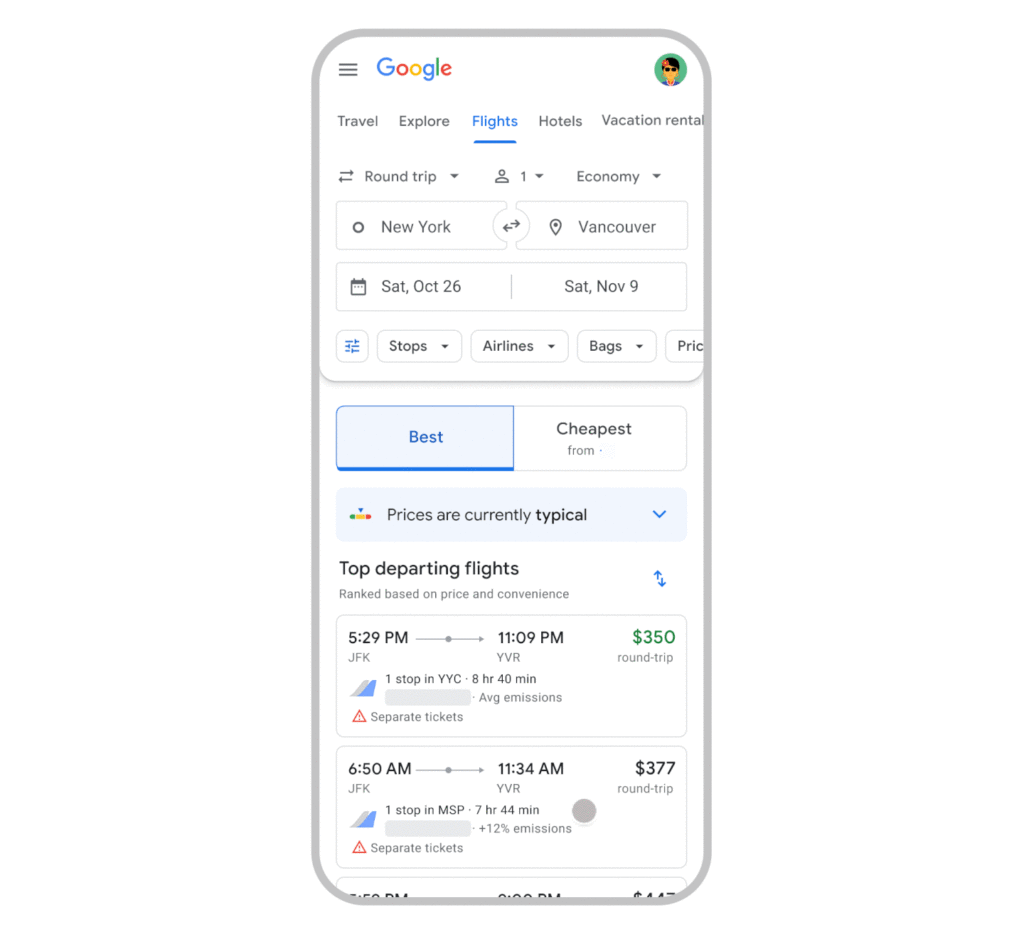 google flights