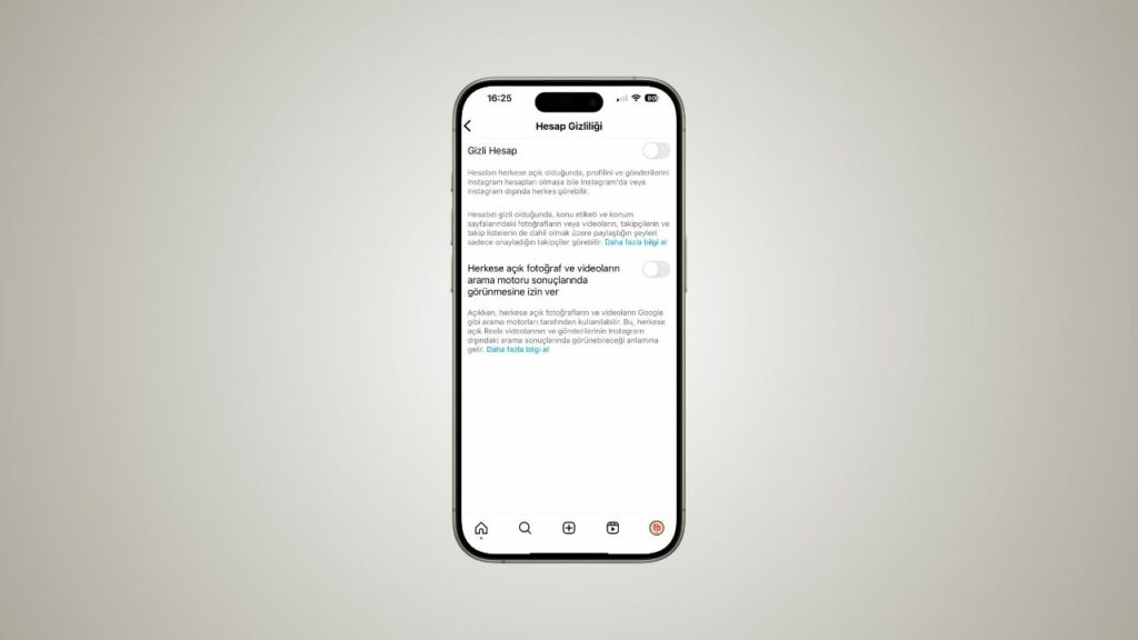 instagram gizli hesap yapma mobil